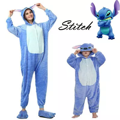 Christmas Adult Kigurumi Pajamas Animal Blue Stitch Angel Lilo Cosplay Costum Uk • £16.74