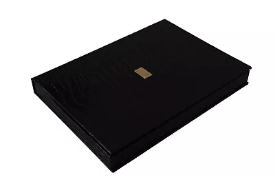 DOLCE & GABBANA Black Leather Booklet Decor Mens Case Catalogue Folding Book • $399