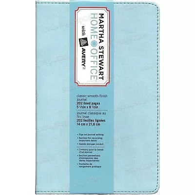 Martha Stewart Home Office Avery Smooth-finish Journal 5.5x8.5 Faux Leather Blue • $14.27