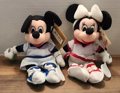 The Disney Store Tennis  Mickey & Minnie Mouse 8  Bean Bag Plush Figures • $15