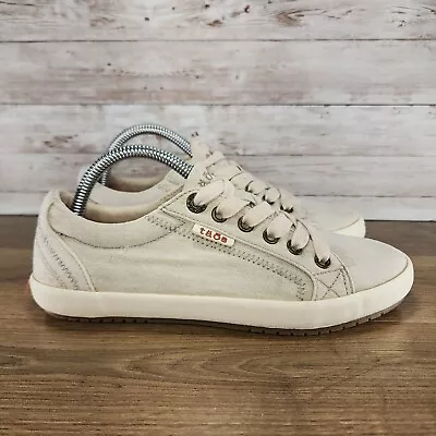 Taos Womens Star Size 6 Comfort Low Top Arch Support Lace Up Sneakers Beige Wash • $19.99