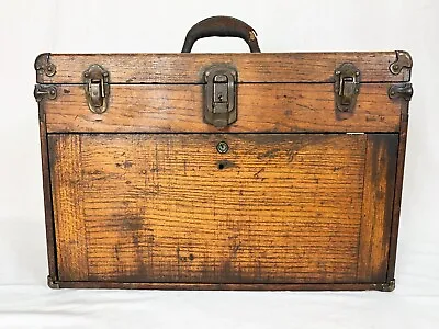 Vintage Or Antique Machinist Oak Tool Box • $275