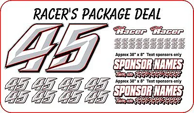 Race Car Number Packages  Dirt Late Model Modified Street Stock Imca • $99.99
