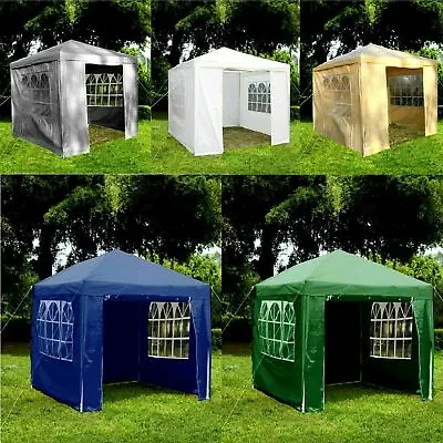 Gazebo With Sides Garden Marquee PE Awning Beach Party Camping Tent Canopy 3x3m • £39.99