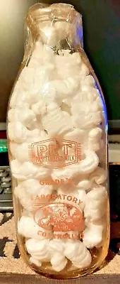 $12.95 • Buy Vintage Pet Dairy 1 QUART Glass Milk Bottle Ice Cream Logo Painted Label Red