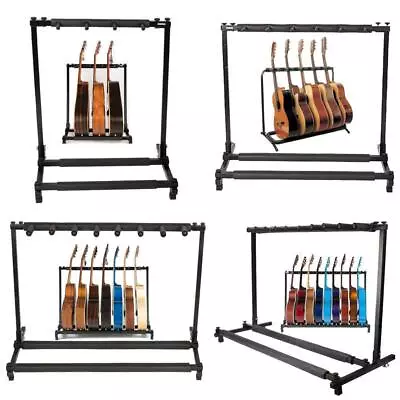 3/5/7/9 Triple//Seven /Nine Multiple Guitar Bass Stand Holder Folded Rack Black • $22.99