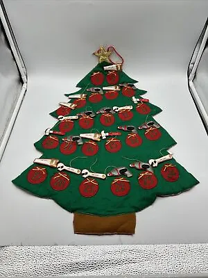 Vtg Large Felt Craftsman Christmas Advent Calendar 23 Mini Tools Ornaments  Vguc • $55.99