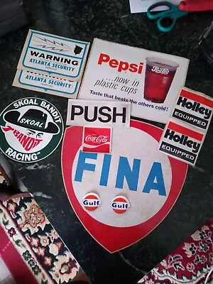 Vintage Decals Stickers Coke Holley Pepsi Fina Skoal Bandit Gulf Atlanta Securit • $59.78