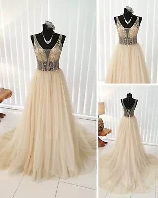 Wedding Dress Size 4/6 Ivory And Champagne Colour  A-line Dress • $149