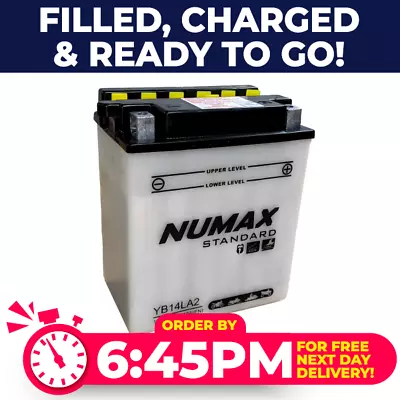 Numax Batt YB14L-A2 YB14LA2 Motorcycle Battery Kawasaki GPZ 500 S 93-04 • £41.01