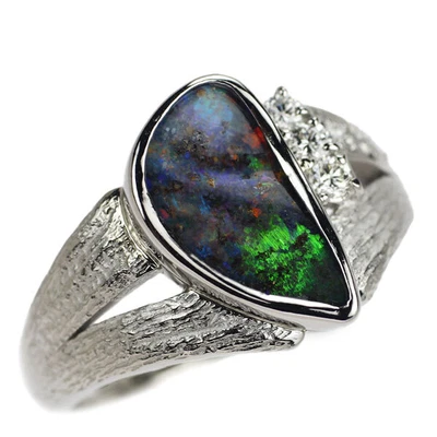 £1047.67 • Buy Okumura Yoshihiko Pt900 Boulder Opal Diamond Ring 2.38ct D0.18ct - Auth Free Shi