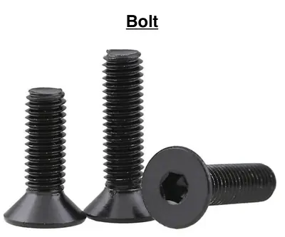 Countersunk Bolt M2 M2.5 M3 M4 M5 Black Alloy/ Stainless Steel Allen Screw • £2.49