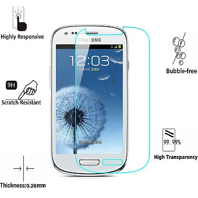 For Samsung Galaxy S3 Mini I8190 Tempered Glass Screen Protector - CRYSTAL CLEAR • £2.99