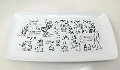 Disney Sketchbook Serving Tray Mickey Mouse & Friends Sketch Plate 13.5” • $15.16