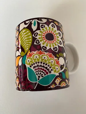 VERA BRADLEY Plum Crazy Coffee Mug Purple Teal Floral Microwave Safe 12oz • $9.88