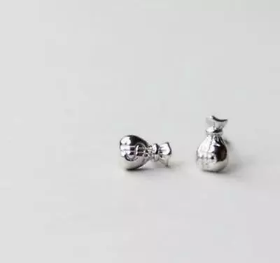 Fashion Lovely Tiny Money Bag Silver SP Earring Stud • $7.99