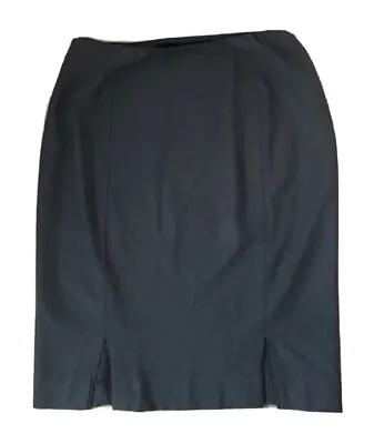 £8 • Buy JAEGER Dark Brown 96% Wool Pencil Lined Skirt 14 UK