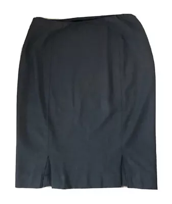 £8 • Buy JAEGER Dark Brown 96% Wool Pencil Lined Skirt 14 UK