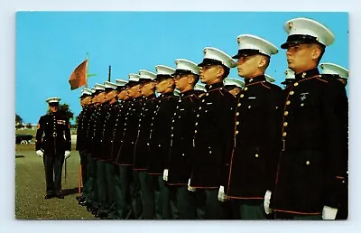 Recruits Inspection Marine Corps Depot Parris Island SC Postcard • $7