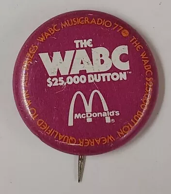 VINTAGE ~  THE WABC 25000 BUTTON/McDonald's  - 1   Round Button Pinback • $6.11