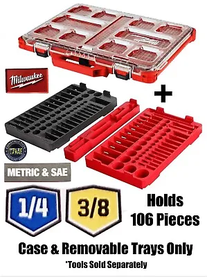 Milwaukee PACKOUT Low-Profile Compact Organizer Metric & SAE Ratchet Socket Tray • $59.99