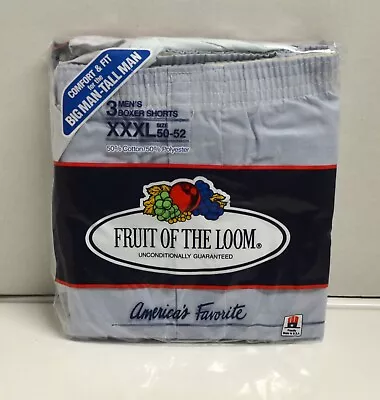 Vintage Fruit Of The Loom 3XL 50-52 Boxer Shorts 3 Pack New Old Store Stock #7 • $9.95