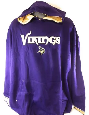 Mens NFL Majestic Minnesota Vikings Purple Pullover Fleece Football Hoodie • $39.99