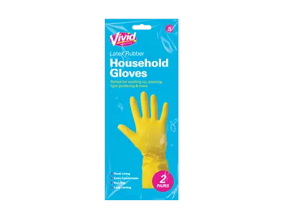  Pairs Large Household Rubber Gloves Non Slip Long Sleeve Washing Up Cleaning • £3.45