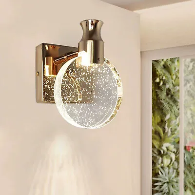 LED Crystal Wall Lamp Dimmable Bathroom Vanity Mirror Front Light Bedroom Sconce • $16.29