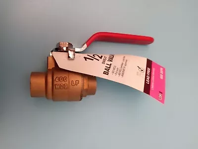 Brass Ball Valve 400 WOG LF LDR 1/2  Inch Lead Free All Sweat • $12.85