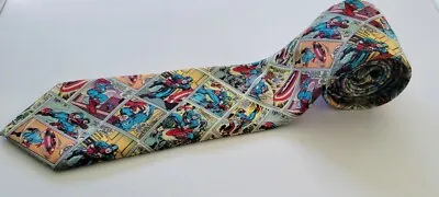 Marvel Comics Captain America Tie Necktie 3.25  X 61  Long Tie Comic Strip • $24.92