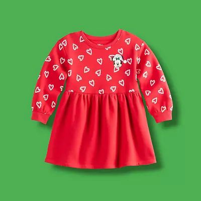 Disney's Minnie Mouse Toddler Girl 24m 4T 5T Fleece Sweatshirt Dress Red NEW • $10.99