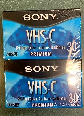 2 PCS SONY VHS-C Blank Tape TC-30VHGL Premium Brilliant Color And Sound 30 Min • $13.99