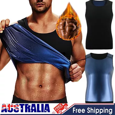 $24.79 • Buy Men' Sauna Suit Heat Trapping Shapewear Sweat Body Shaper Vest Gym Fitness Pants