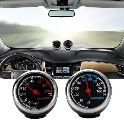2x Car Digital Clock Auto Watch Thermometer Hygrometer Guage Meters Decor Clocks • $25.72