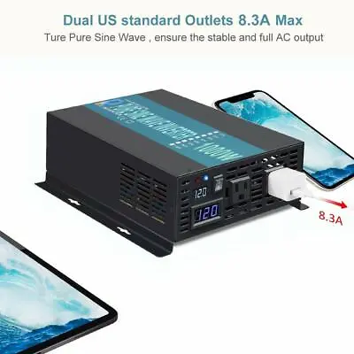 WZRELB 1000W Pure Sine Wave Power Inverter 18V To 120V 220V Solar Home Off Grid  • $175.75