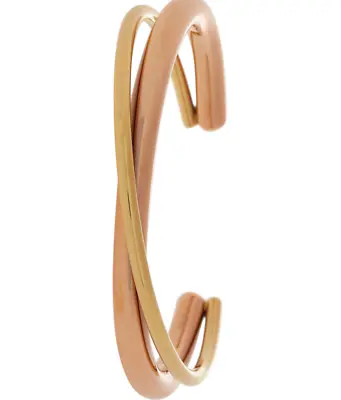 Calvin Klein 2 Tone Gold Rose Double Strand Open Bangle Kj8xjf200020m £95 • £41