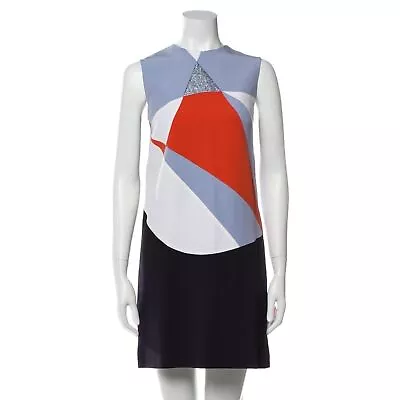 Victoria Beckham Sleeveless Mini Colorblock Pastel Glitter Dress 10 L Shift • $150