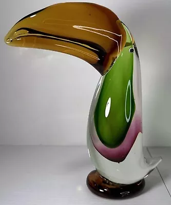 Murano Art Glass Toucan Bird Sculpture Italy Handmade • $89.99