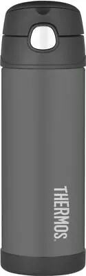 Thermos - FUNtainer Stainless Steel Vacuum Insulated Drink Bottle 470ml Charcoal • $27.99