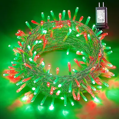 Red And Green String Lights 33Ft 100 LED Christmas Lights Plug In8 Modes Twink • $18.99