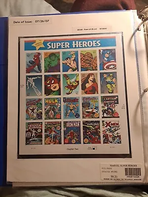 Marvel Stamps.uncut Sheet.8.20 Face Value • $12