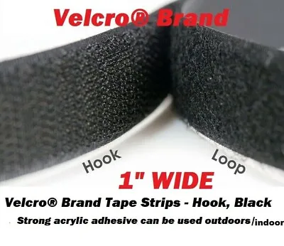 1  Wide Velcro® Brand ACRYLIC Adhesive Tape Strips Hook And Loop Black Velcro • $5.49