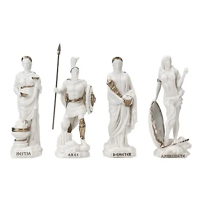 Set 4 Greek Roman Gods Ares Aphrodite Hestia Demeter Cast Marble Sculpture • $52.90