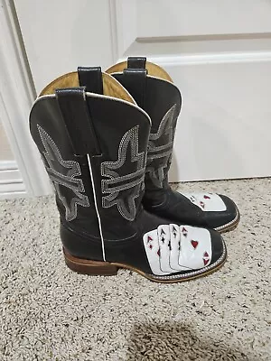 Tin Haul Boots Inlay Aces Vegas  8.5D • $180