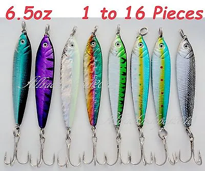 1 To 16 Piece 6.5oz Mega Live Baits Metal Jig Butterfly Saltwater Fishing Lures • $7.49