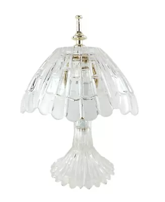 Vtg Heavy Cut Crystal Clear Frosted Glass Vanity Lamp Boudoir Table Night Light • $39.99