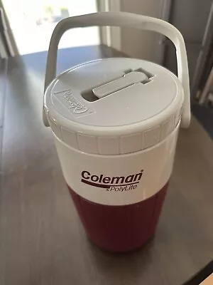 Coleman Polylite Red And White Cooler 5590 11 Inches Plastic Jug Made In USA • $12