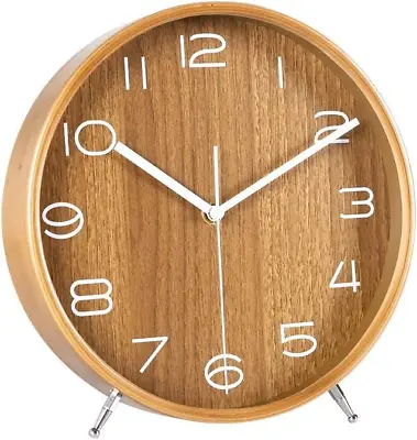 KAMEISHI 8 Inch Wood Desk Clocks Battery Operated For Living Ksz821 Walnut  • £50.46