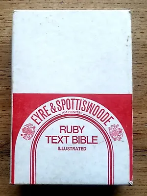 £20 • Buy Ruby Text Bible - Illustrated - Eyre & Spottiswoode - Slip Case -Undated - Good